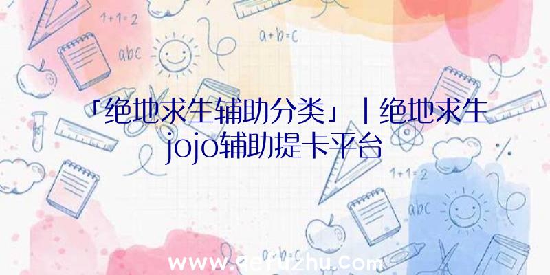 「绝地求生辅助分类」|绝地求生jojo辅助提卡平台